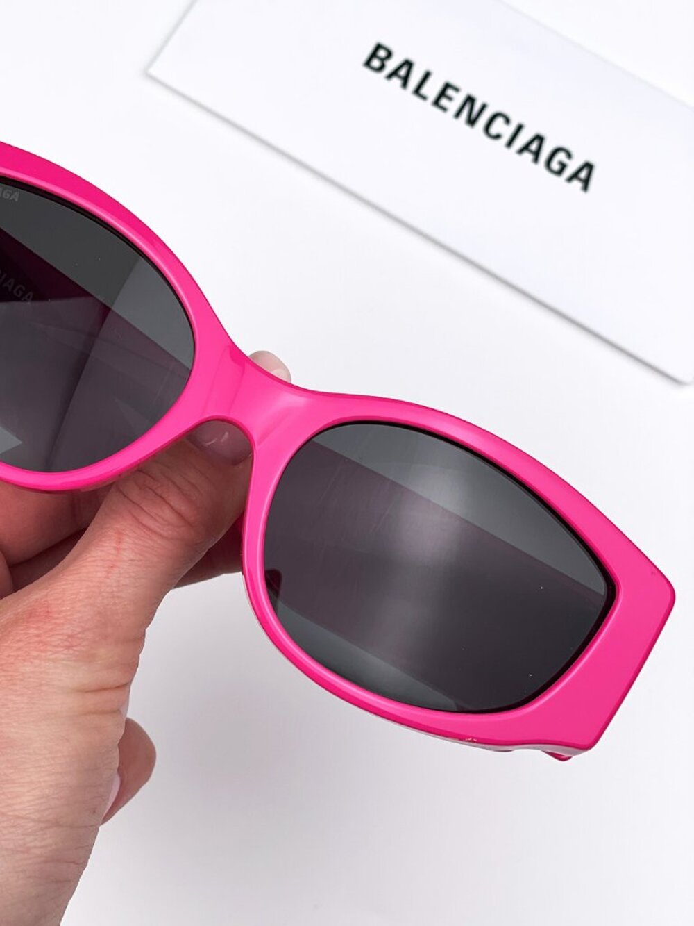 BALENCIAGA BB0258S 004 PINK FUCHSIA GREY OVAL WOMEN SUNGLASSES